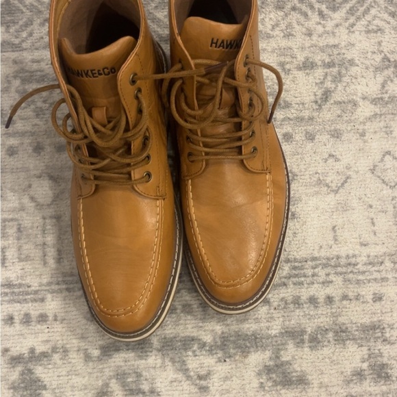 Hawke & Co Tan Leather Moc-Toe Boots - Picture 1 of 9